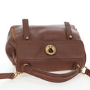 SAINT LAURENT Muse Toe Hand Bag Leather 2way Brown Gold 283761 Auth 203469V-6