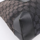 GUCCI GG Canvas Tote Bag Black Silver 019 0426 Auth 203470-14