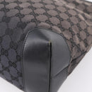 GUCCI GG Canvas Tote Bag Black Silver 019 0426 Auth 203470-15