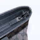 GUCCI GG Canvas Tote Bag Black Silver 019 0426 Auth 203470-10