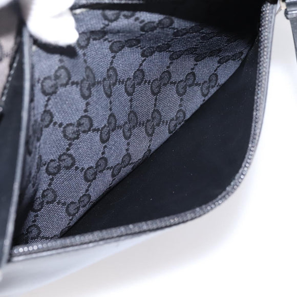GUCCI GG Canvas Tote Bag Black Silver 019 0426 Auth 203470