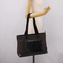 GUCCI GG Canvas Tote Bag Black Silver 019 0426 Auth 203470-25