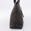 GUCCI GG Canvas Tote Bag Black Silver 019 0426 Auth 203470-3