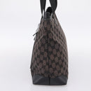 GUCCI GG Canvas Tote Bag Black Silver 019 0426 Auth 203470-4