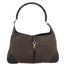 GUCCI Bamboo Jackie Shoulder Bag Canvas Brown Gold 001 4061 Auth 203473V-13
