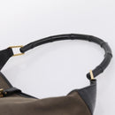 GUCCI Bamboo Jackie Shoulder Bag Canvas Brown Gold 001 4061 Auth 203473V-8