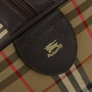 Burberrys Nova Check Boston Bag Canvas Beige Gold Auth 203476-17