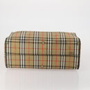 Burberrys Nova Check Boston Bag Canvas Beige Gold Auth 203476-5
