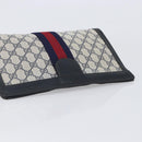 GUCCI GG Supreme Sherry Line Clutch Bag PVC Navy 67 014 2125 Auth 203478-6