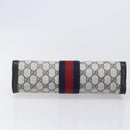 GUCCI GG Supreme Sherry Line Clutch Bag PVC Navy 67 014 2125 Auth 203478-7