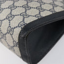 GUCCI GG Supreme Sherry Line Clutch Bag PVC Navy 67 014 2125 Auth 203478-8