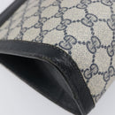 GUCCI GG Supreme Sherry Line Clutch Bag PVC Navy 67 014 2125 Auth 203478-9