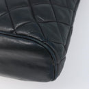 CHANEL Matelasse Chain Shoulder Bag Lamb Skin Black Gold CC Auth 203481V-15
