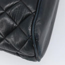CHANEL Matelasse Chain Shoulder Bag Lamb Skin Black Gold CC Auth 203481V-8
