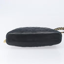 CHANEL Matelasse Chain Shoulder Bag Lamb Skin Black Gold CC Auth 203481V-5