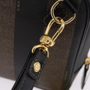 FENDI Pecan Clutch Bag PVC Leather Brown Gold Tone Auth 203483V-19