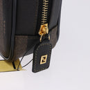FENDI Pecan Clutch Bag PVC Leather Brown Gold Tone Auth 203483V-8