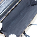 Christian Dior Karo Double Pouch Shoulder Bag Leather Black Gold Auth 203485M-16