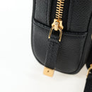 Christian Dior Karo Double Pouch Shoulder Bag Leather Black Gold Auth 203485M-17