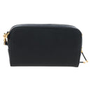 Christian Dior Karo Double Pouch Shoulder Bag Leather Black Gold Auth 203485M-3