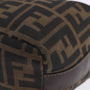 FENDI Zucca Canvas Hand Bag Black Brown Auth 203488-16