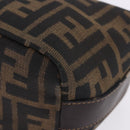 FENDI Zucca Canvas Hand Bag Black Brown Auth 203488-18