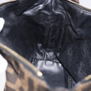 FENDI Zucca Canvas Hand Bag Black Brown Auth 203488-24