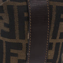 FENDI Zucca Canvas Hand Bag Black Brown Auth 203488-4