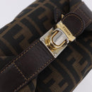 FENDI Zucca Canvas Hand Bag Black Brown Auth 203488-8