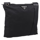 PRADA Shoulder Bag Nylon Black Silver Auth 203489A-1