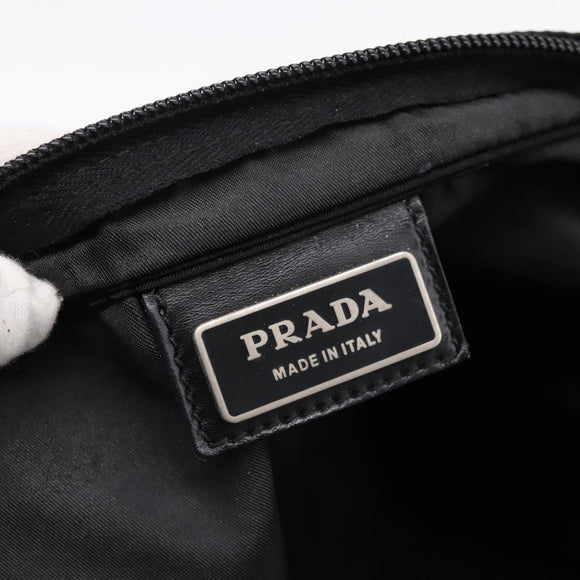 PRADA Shoulder Bag Nylon Black Silver Auth 203489A