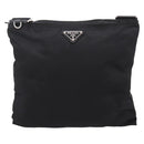 PRADA Shoulder Bag Nylon Black Silver Auth 203489A-2