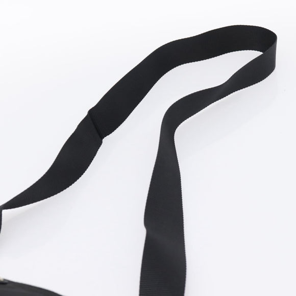 PRADA Shoulder Bag Nylon Black Silver Auth 203489A