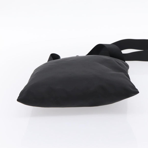 PRADA Shoulder Bag Nylon Black Silver Auth 203489A