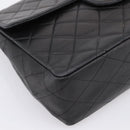 CHANEL Big Matelasse 30 Chain Shoulder Bag Lamb Skin Black Gold CC Auth 203491SAV-14