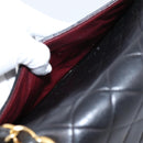 CHANEL Big Matelasse 30 Chain Shoulder Bag Lamb Skin Black Gold CC Auth 203491SAV-24