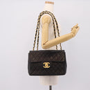 CHANEL Big Matelasse 30 Chain Shoulder Bag Lamb Skin Black Gold CC Auth 203491SAV-25