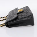 CHANEL Big Matelasse 30 Chain Shoulder Bag Lamb Skin Black Gold CC Auth 203491SAV-3
