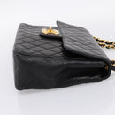CHANEL Big Matelasse 30 Chain Shoulder Bag Lamb Skin Black Gold CC Auth 203491SAV-4
