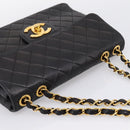 CHANEL Big Matelasse 30 Chain Shoulder Bag Lamb Skin Black Gold CC Auth 203491SAV-6