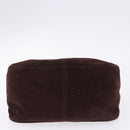 FENDI Mamma Baguette Shoulder Bag Suede Brown Gold Auth 203494V-6