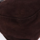 FENDI Mamma Baguette Shoulder Bag Suede Brown Gold Auth 203494V-23