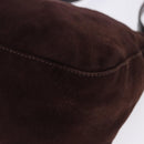 FENDI Mamma Baguette Shoulder Bag Suede Brown Gold Auth 203494V-20