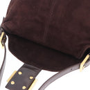 FENDI Mamma Baguette Shoulder Bag Suede Brown Gold Auth 203494V-31