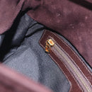 FENDI Mamma Baguette Shoulder Bag Suede Brown Gold Auth 203494V-39