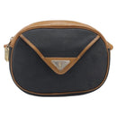 SAINT LAURENT Shoulder Bag PVC Canvas Black Gold Auth 203496-2