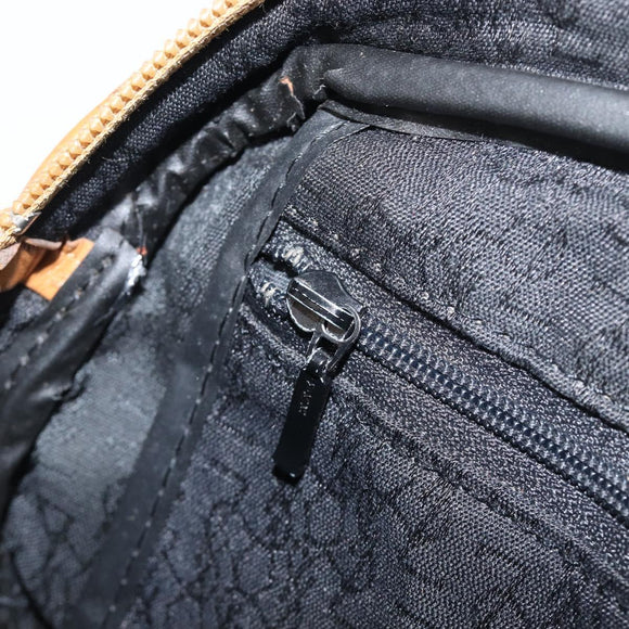 SAINT LAURENT Shoulder Bag PVC Canvas Black Gold Auth 203496