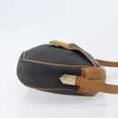 SAINT LAURENT Shoulder Bag PVC Canvas Black Gold Auth 203496-4