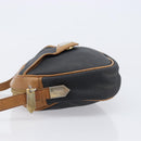 SAINT LAURENT Shoulder Bag PVC Canvas Black Gold Auth 203496-5