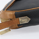 SAINT LAURENT Shoulder Bag PVC Canvas Black Gold Auth 203496-6
